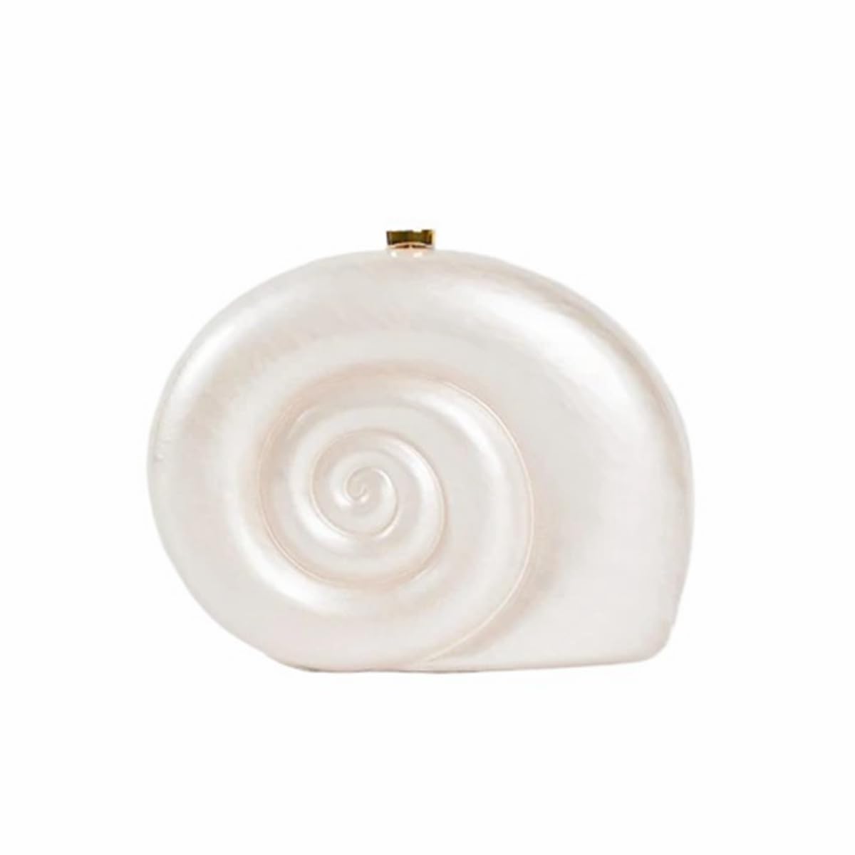 Photo 1 of **LATCH BROKE OFF TO OPEN***WuDiaoer Women Pearl Acrylic Shell Purse Conch Acrylic Clutch Trendy Beach Purse Snail Shape Evening Handbag for Party Prom, Pearl