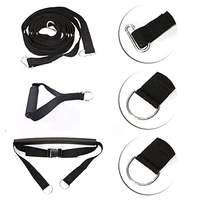 Exercise Resistance Fitness Bands Set Workout Equipment Double Endurance Weight Sled Harness Kits Sled Pulling Strap for Running Sprinting Resistance Speed Agility Training, Black