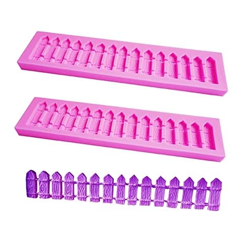 2 Pcs Fence Cake Moulds Chocolate Fence Silicone Mold Clay Fondant Decoration Molds Fondant Baking Mould DIY Tools for Sugarcraft Cakes Cover