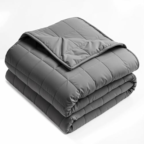 Smart Queen Weighted Blankets for Adults (15 lbs, 48'x 72', Twin Size) Soft Heavy Throw Blanket Full Size for Napping & Sleeping with Premium Cotton and Natural Glass Beads, All Season Use