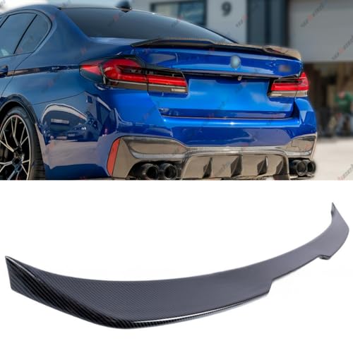 Safety Recall 20V-095 - Rear Spoiler - 2020 BMW X6 6 WheelX Rear Trunk Spoiler Compatible with BMW 5 Series G30 Sedan 2017-2023,PRO Style Duckbill Spoiler, Fits for 530e 530i 540i 550i M5,High Kick Trunk Tail Deck Lid Wing Lip (Carbon Fiber Pattern)