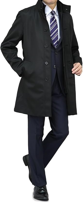 Suit Japan KOKUBO 28 Coat, Mens, Stand Collar, Quilted Liner, Removable Half Coat, Slim & Regular Fit, A-BB Body, Business, Casual, Outerwear, Autumn/Winter, Water Repellent, Windproof,