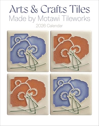 Mini Wall Calendar 2026, Arts & Crafts Tiles: Made by Motawi Tileworks, 12 Months, Grid Design Featuring 12 Artworks