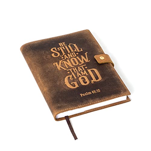 Journal chrétien en cuir avec porte-stylo et verset biblique, cadeau idéal homme et femme
