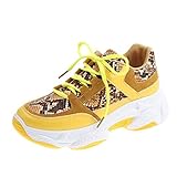  Frauen Sportschuhe Mode Split Pattern Knöchel PU Leder Sneakers Plattform Mixed Colors rutschfeste Schnür-Joggingschuhe