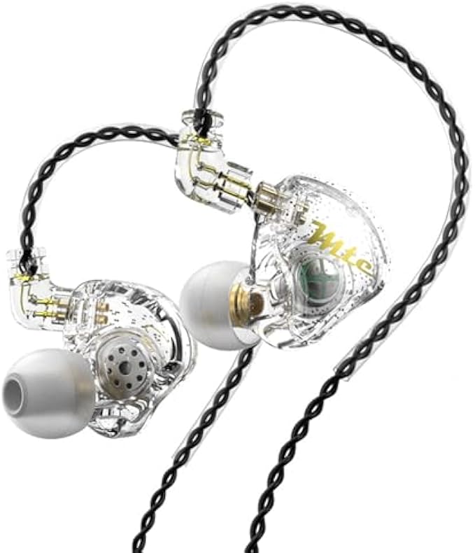 TRN MTE IEM Earphones 1DD HiFi in-Ear Monitors Earbuds, TRN IEM Dynamic Driver in Ear Headphones with Detachable C Pin Cable for Music,Game,Sport