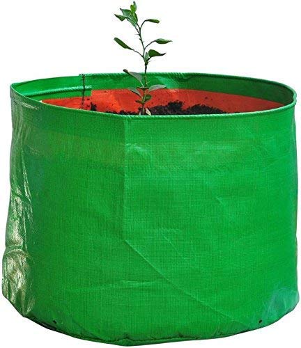 S.K. Indoor Outdoor Grow Bags.18 x 18 Inch,Pack of 10 Bags, 220 GSM Strong, UV stabilized HDPE .Green Colour for Plants and Terrace Gardening ,Leafy Vegetable Planting.( Package Contain - 10 Bags)