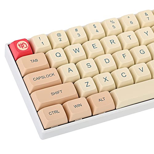Image of Fogruaden PBT Keycaps 139 Keys Soymilk Keycap Set Dye-Sublimation Custom Keycaps XDA Profile Cute Keycap for Mechanical Keyboard