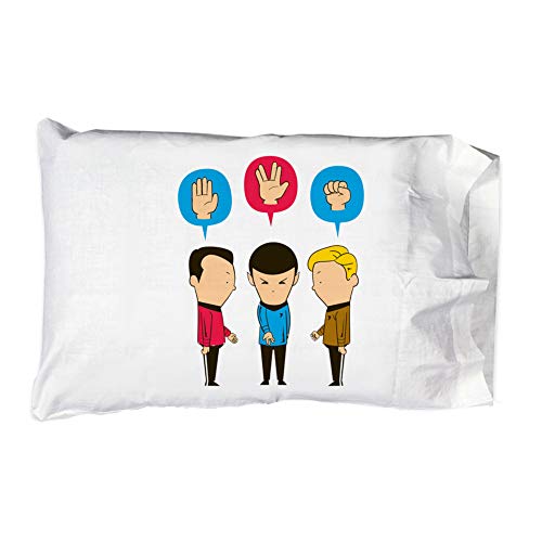 Hat Shark Pillow Case Single Pillowcase - 'Paper, Scissors, Rock' Funny Space Show Parody