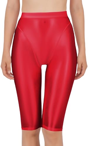 Short brillant femme FEOYA anti-frottement taille haute extensible