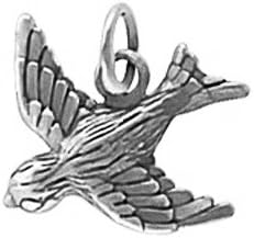 Sterling Silver Bird Charm Pendant (13 x 14 mm)