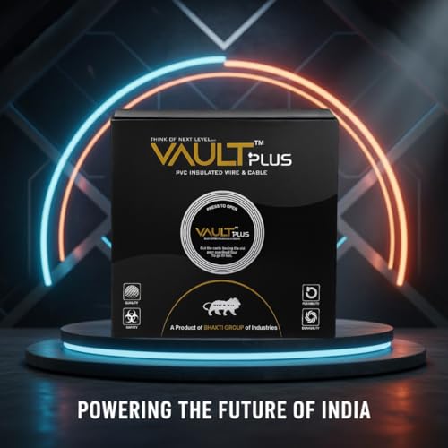 Image of VAULTPlus Black 0.75 Sq Mm Electrical Wire | 90 Meter Roll | Flexible Single Core CCA Copper Cable for Home & Industrial Wiring
