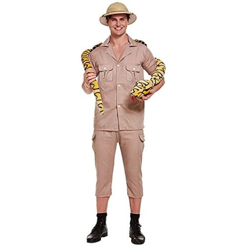 Mens Safari Explorer Costume Adults Fancy Dress Jungle Zoo Keeper Outfit Cover