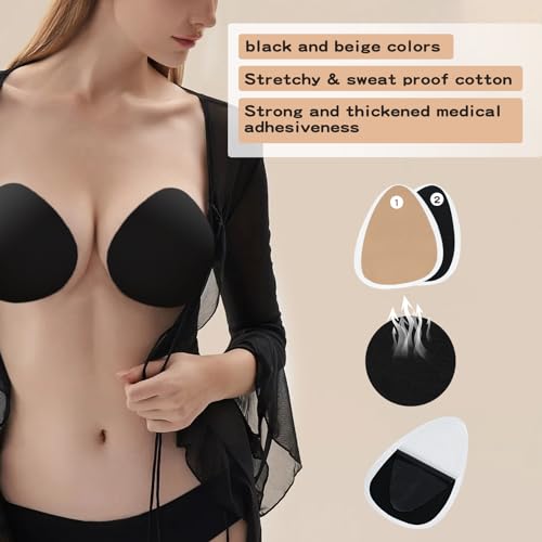 Adhesive Bra Tape, Boobtape, 3 Pairs Push Up Sticky Boob Tapes for Large Breasts A-G Cup with Nipple Pasties4