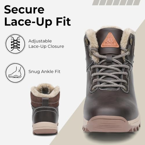Image of Mishansha Men's Waterproof Snow Boots, Insulated Winter Hiking Boots