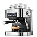 snmi Ekspres do espresso, wysokociśnieniowy ekspres do kawy 20 bar, z dyszą parową, ze stali nierdzewnej, zdejmowany zbiornik na wodę 1,6 l, automatyczna regulacja temperatury