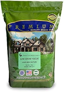 Twin City Seed Co. Low Grow Fescue Seed Mixture | Low Maintenance Fine Grass Blend | Dense Turf for Hard to Mow Areas | Shade Tolerant, Drought Resistant | 99.9% Weed Free | 5 lb. Bag