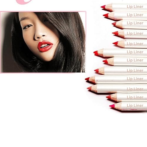 Image of Matte Lip Liner Pencil Set - 12 Pcs Long-Lasting Lip Liner | Waterproof, Smudge-Proof & Highly Pigmented Lip Kit for Precise Lip Definition