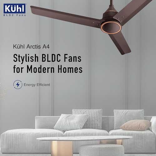 Image of KUHL Arctis A4 1200 mm BLDC 65% Power Saving BLDC Ceiling Fan With Remote | BEE 5 Star Rated & ISI Marked | High Air Flow | 5 Year Warranty on Motor | Espresso | Free Installation