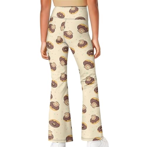 Bear Girls Yoga Pants Donut Tummy Control Flared Pants Girl Bell Bottoms Leggings Size 5-14 Years4