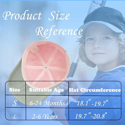Baby Baseball Cap Toddler Baseball Hat for Boys & Girls - Cotton Infant Sun Hat Adjustable Size for 6M-6Y4