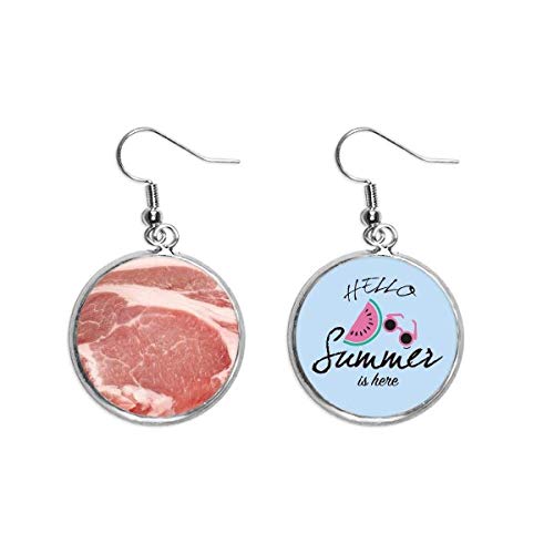 Pendientes de sandía y carne cruda de cerdo joyas de resina