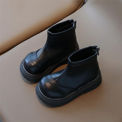 1 to 12Years Cute Boots Black Platform Booties Toddler Girls Front Zipper Cheer Shoes Outdoor Warm Non Slip Shoes2