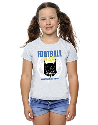 DC Comics Girls Batman Football is Life T-Shirt Sport Grey 9-11 Years