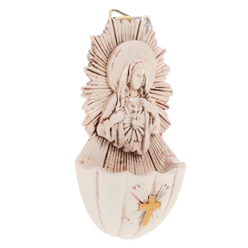 Hemobllo Resin Holy Water Font Wall Hanging Decor Lightweight Catholic Entrance Ornament for Home and Church Elegant Sacred Holder with Wear Resistant Finish