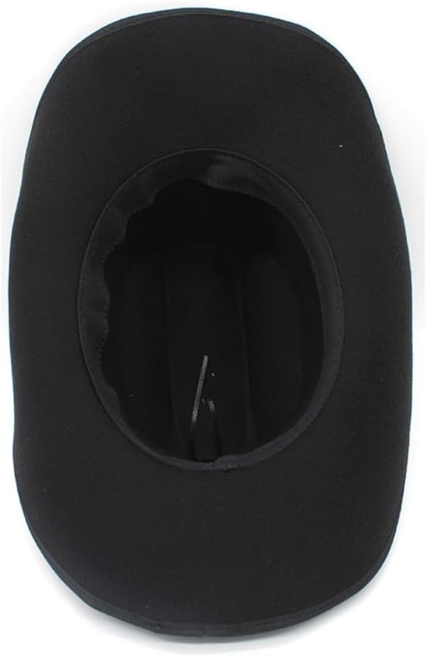 Black Wool Felt Western Cowboy Hat, Beaded Leather Band