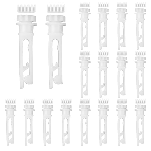 18 Sets Vertical Blinds Replacement Parts with Stem and Gear, White Vertical Blind Repair Kit Clips, for Headrail Carrier Stem, Window Curtain Fixing, Blind Curtain Accessories
