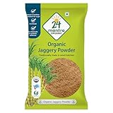 24 Mantra Organic Unbleached Jaggery Powder 500 gms, Healthy Sugar Substitute, Unrefined & Unadulterated | Certified Organic & Chemical Free