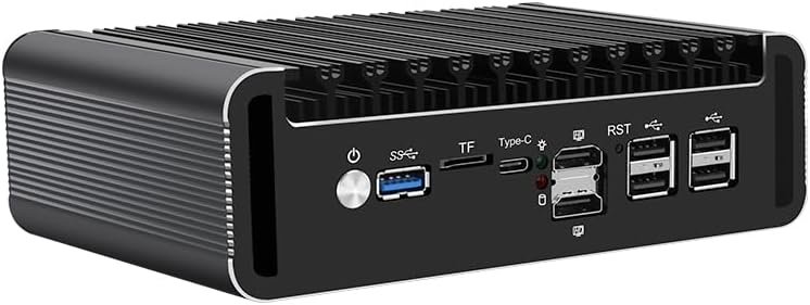Mini PC Celeron J6413, Firewall Hardware 4 x i226V 2.5GbE LAN, DDR4 2*M.2 NVMe,2*HDMI 1.4/Type-C Display,Micro Router Appliance Support Home Office OPNsense AES-NI,TF Card Slot,NO RAM NO SSD