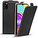 Produktbild Conie Flip Cover Hülle für Samsung Galaxy A41, PU Ledertasche in Schwarz klappbare Handyhülle innen weich gefüttert, Galaxy A41 Hülle Schwarz