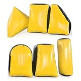 Conjunto de conjuntos de búnker inflables al aire libre, conjuntos de obstáculos inflables de 6 piezas con bomba, conjunto de obstáculos de paintball de aire para tiroteo deportivo del(Color:Amarillo)