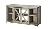 Flieghund 80 Gallon Metal Aquarium Stand with Cabinet for Fish Tank Accessories Storage, Sliding Barn Door Heavy Duty Reptile Tank Stand for Turtle Terrariums, 58.9'' L x 19.7'' W x 32.6'' H.