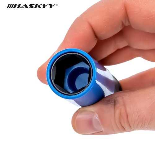 HASKYY 3 tlg. Schlagschrauber SET Nüsse SW17 / SW19 / SW21 mm Schoneinsätze 1/2\ für Radschrauben & Radmuttern zum Schutz der Alufelgen CSE3-21