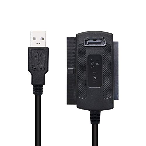Image of SinLoon USB to SATA IDE Converter Cable Adapter USB 2.0 to 2.5 /3.5 /5.25in IDE and SATA Adapter Cable for Personal Computer, Laptop, DVD Player (1.8FT /Black)