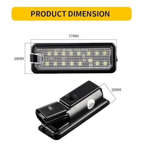 Luces matrícula LED para Seat Leon 2013-2016 pack de 2 lámparas blancas 12V 2