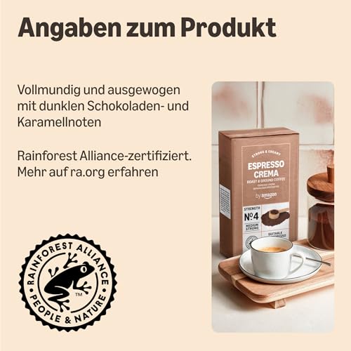by Amazon Espresso Crema gemahlener Kaffee 500 g (2 x 250 g) - Mittlere Röstung Rainforest Alliance-Zertifizierung (Früher Marke Happy Belly) – Bild 4