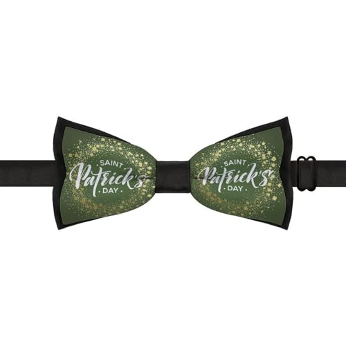 GoasNei Happy St. Patrick's Day Bow Tie for Men Adjustable Necktie Funny Tie Neck Ties for Weddings Party
