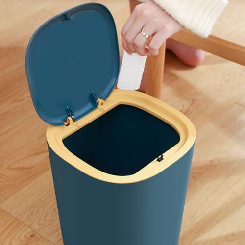 Caneca con tapa rectangular para basura 1.2 lb azul miniatura 6