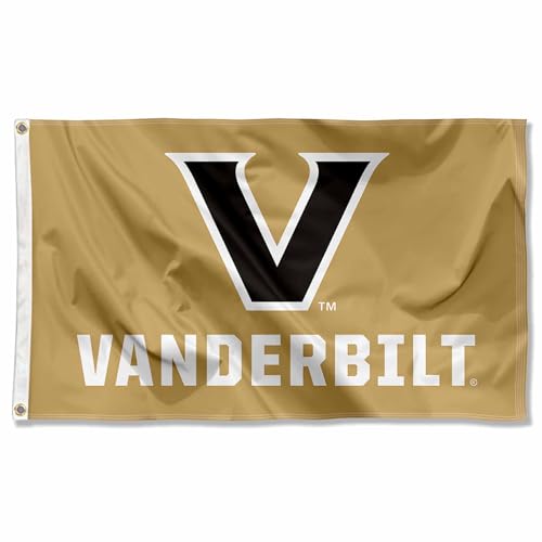College Flags & Banners Co. Vanderbilt Commodores Gold Logo Large Grommet Banner Flag