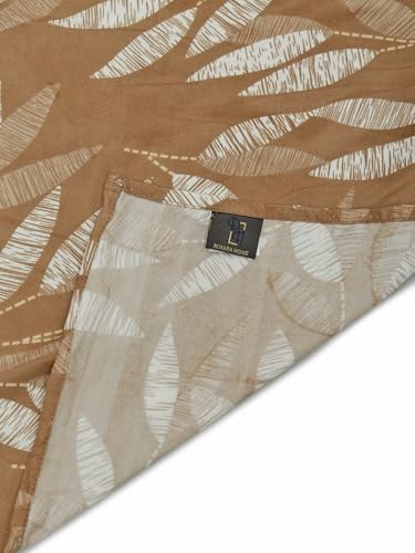 Image of ROSARAHOME 180 TC Microfiber Flat Queen Size Double Bed Bedsheet with 2 Pillow Cover| Bedsheet:240cmx225cm Pillow Covers:45cmx70cm,Floral Brown
