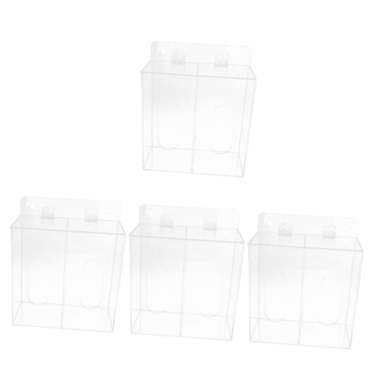GLEAVI 4piezas Dispenser De Guantes y De Pared Caja De Almacenamiento Acrílica Compartimentos Organizador Práctico Para Laboratorios y Hogares
