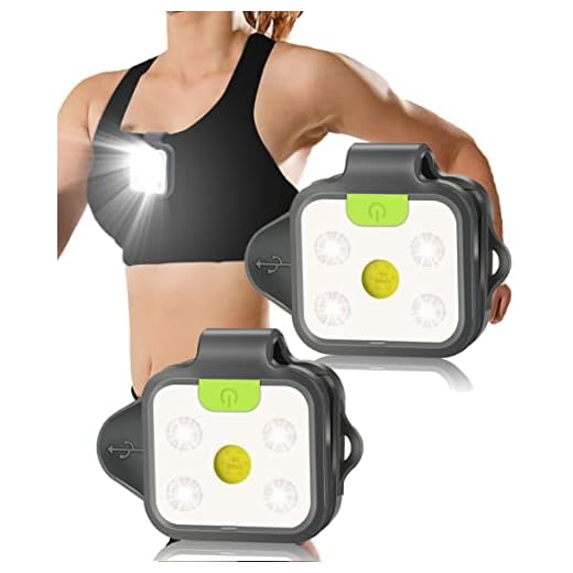 Molrebe 2Pack Running Lights, 4 Modes Reflective Clip-on Running Flashlights for Runners Lightweight Rechargeable, LED Safety Light for Jogger Camping Hiking Running Outdoor Adventure
