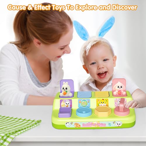 Image of Easter Pop Up Toys for Toddlers, Toddler Toys for Easter Bakset Stuffers, Early Educational Toys, Interactive Pop Up Easter Toys, Easter Toddler Toys for Boys and Girls Age 18+ Months