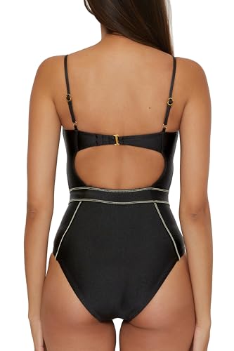 BECCA Women's Standard Color Sheen One Piece Swimsuit, Sexy Satin, Bathing Suits3
