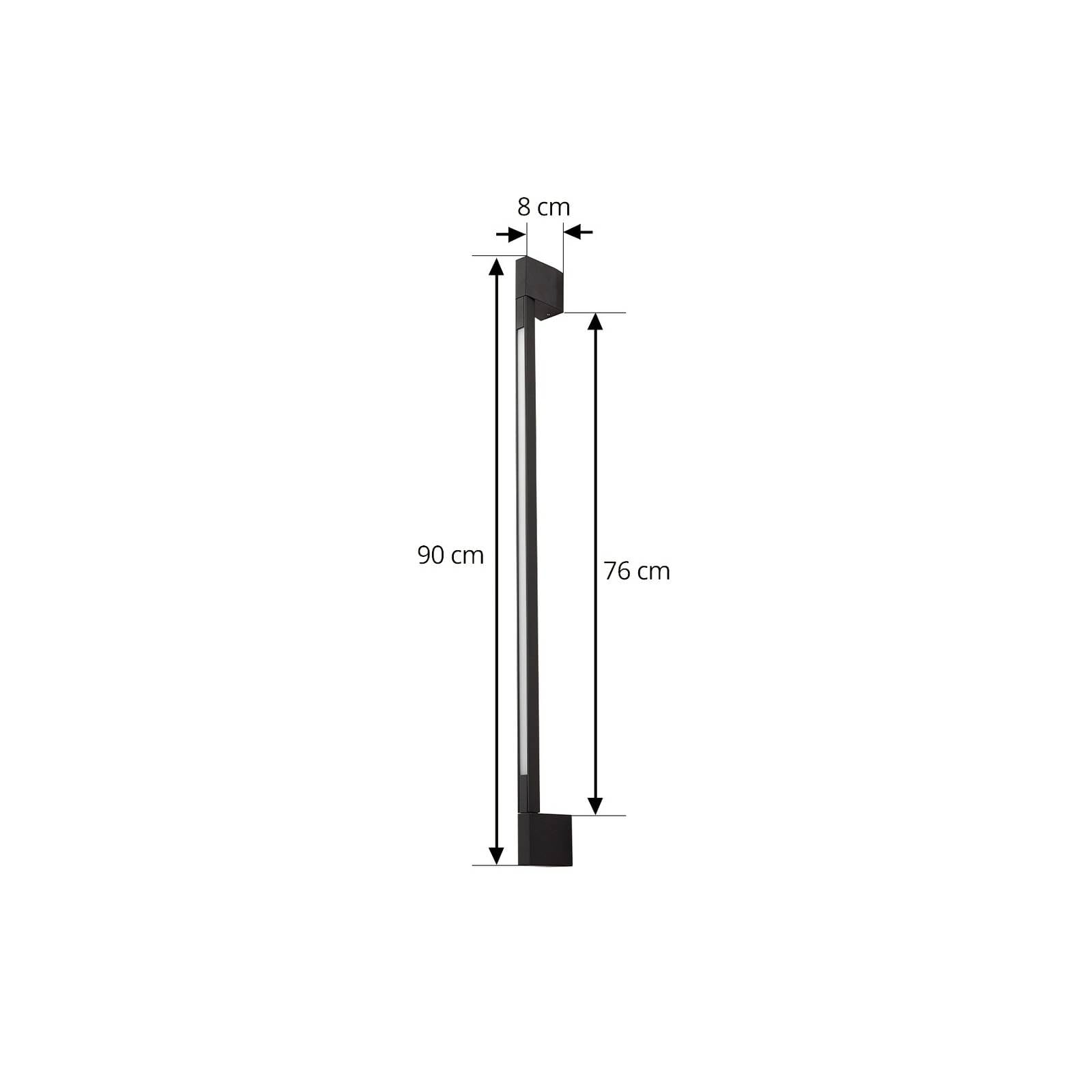 Lindby LED Wandleuchte außen Neano (spritzwassergeschützt (Modern) in Schwarz aus Aluminium (1 flammig,) - Außenwandleuchten Wandlampe Led Außenlampe Outdoor für Außenwand/Hauswand