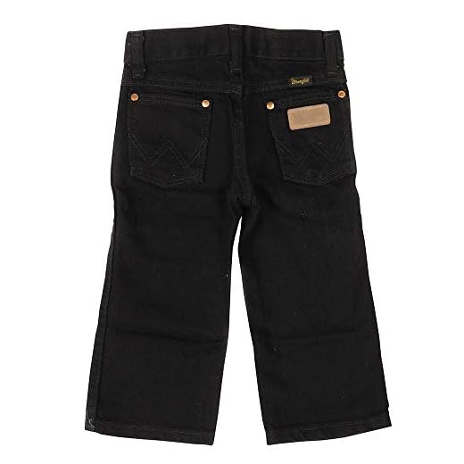 Wrangler Jeans masculino Western Bigger Boys com corte caubói, Preto tingido, 16 Husky